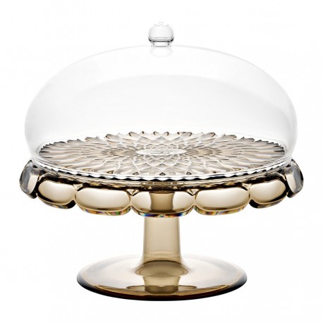 Блюдо для торта с крышкой vanity, D30 см, коричневое