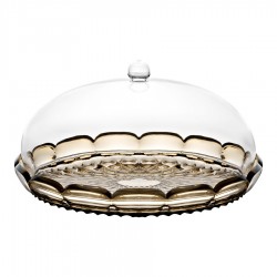 Блюдо сервировочное с крышкой vanity, D30 см, коричневое