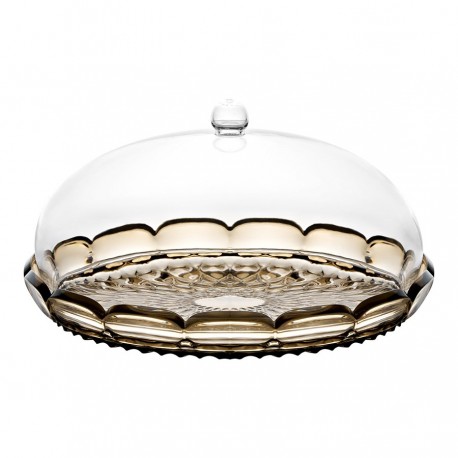 Блюдо сервировочное с крышкой vanity, D30 см, коричневое