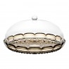 Блюдо сервировочное с крышкой vanity, D30 см, коричневое