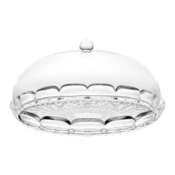 Блюдо сервировочное с крышкой vanity, D30 см, прозрачное