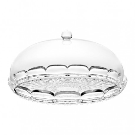 Блюдо сервировочное с крышкой vanity, D30 см, прозрачное