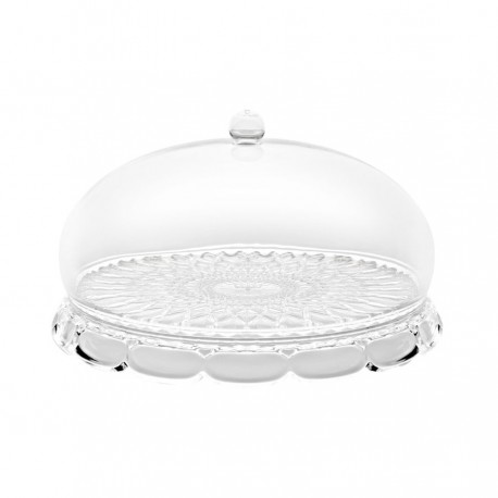 Блюдо сервировочное с крышкой vanity, D30 см, прозрачное