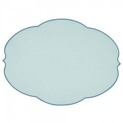 Салфетка подстановочная овальная flowers, 48,8х36 см, голубая