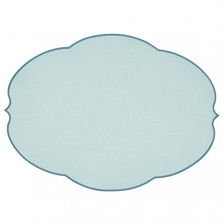 Салфетка подстановочная овальная flowers, 48,8х36 см, голубая