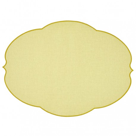 Салфетка подстановочная овальная flowers, 48,8х36 см, желтая
