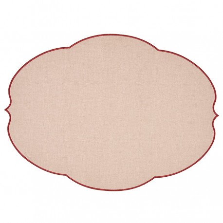 Салфетка подстановочная овальная flowers, 48,8х36 см, розовая