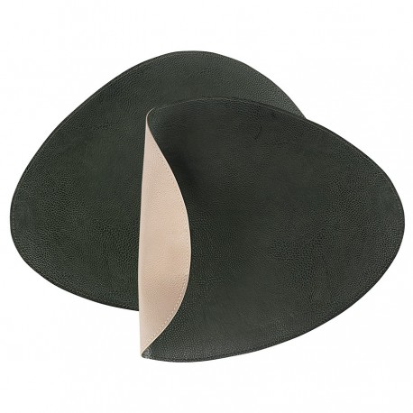 Набор из 2-х двухсторонних сервировочных салфеток drop, 33х41 см, зеленый/бежевый