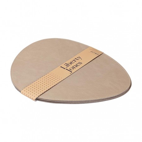 Набор из 4-х двухсторонних сервировочных салфеток drop, 33х41 см, шоколадный/бежевый