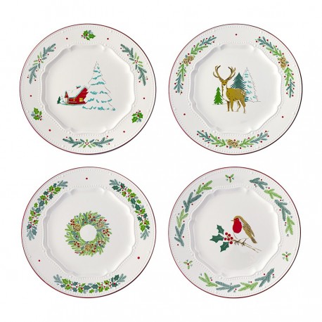 Набор из четырех тарелок nordic winter из коллекции new year essential, D23 см