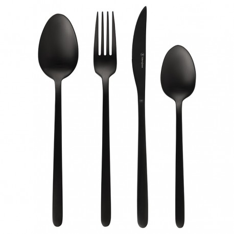 Набор столовых приборов pure, черные матовые, 16 пред.