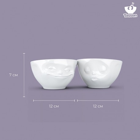 Набор чаш grinning & kissing, 200 мл, белый, 2 шт.