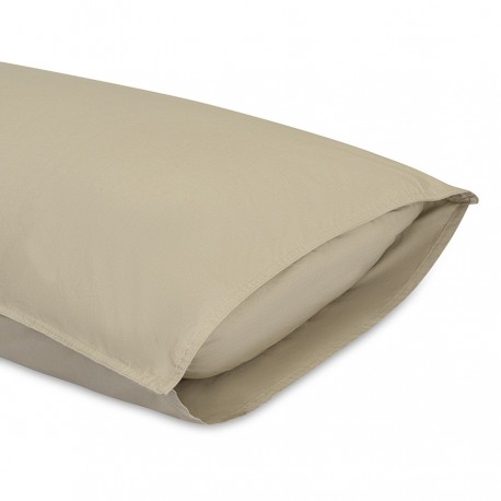 Набор наволочек из стираного перкаля бежево-серого цвета из коллекции essential, 50х70 см