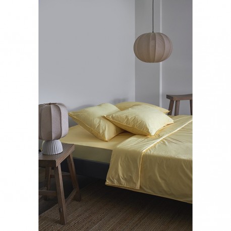 Набор наволочек из стираного перкаля светло-желтого цвета из коллекции essential, 50х70 см