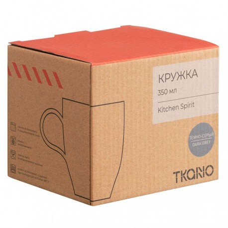 Кружка из фарфора темно-серого цвета из коллекции kitchen spirit, 350 мл