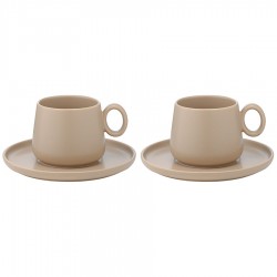 Набор из двух чайных пар бежевого цвета из коллекции essential, 250 мл