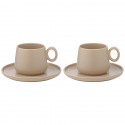 Набор из двух чайных пар бежевого цвета из коллекции essential, 250 мл