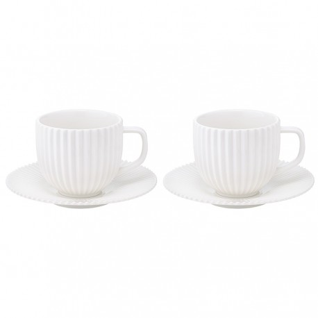 Набор из двух чайных пар белого цвета из коллекции edge, 250мл