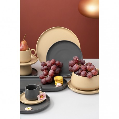 Набор из двух чайных пар темно-серого цвета из коллекции essential, 250 мл