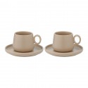 Набор из двух чашек с блюдцами бежевого цвета из коллекции essential, 120 мл