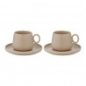 Набор из двух чашек с блюдцами бежевого цвета из коллекции essential, 120 мл