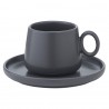 Набор из двух чашек с блюдцами темно-серого цвета из коллекции essential, 120 мл