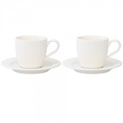 Набор чашек с блюдцами soft ripples, dual glazing, 125 мл, 2 шт.