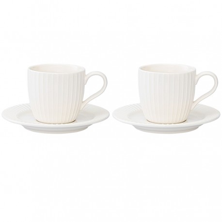 Набор чашек с блюдцами soft ripples, dual glazing, 125 мл, 2 шт.