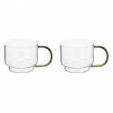 Набор кружек orb, 400 мл, прозрачные/зеленые, 2 шт.