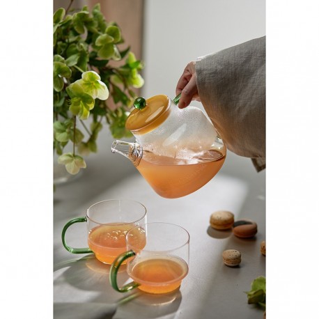 Набор кружек orb, 400 мл, прозрачные/зеленые, 2 шт.