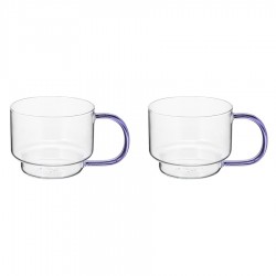 Набор кружек orb, 400 мл, прозрачные/фиолетовые, 2 шт.