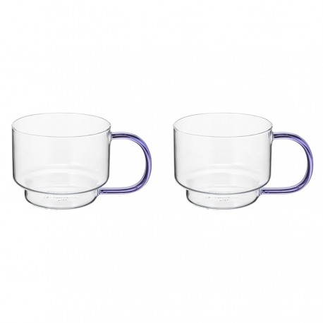 Набор кружек orb, 400 мл, прозрачные/фиолетовые, 2 шт.