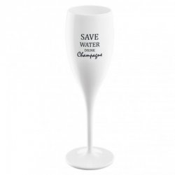 Бокал для шампанского cheers, no 1, save water drink champagne, superglas, 100 мл, белый