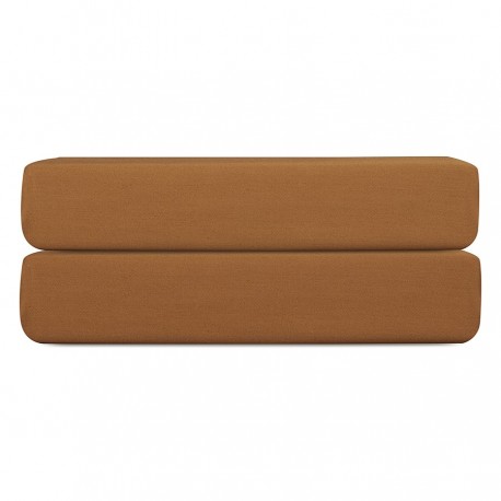 Простыня на резинке из сатина из коллекции meditation, caramel, 180х200х30 см
