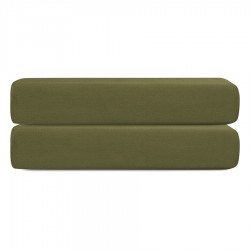 Простыня на резинке из сатина из коллекции meditation, olive, 180х200х30 см