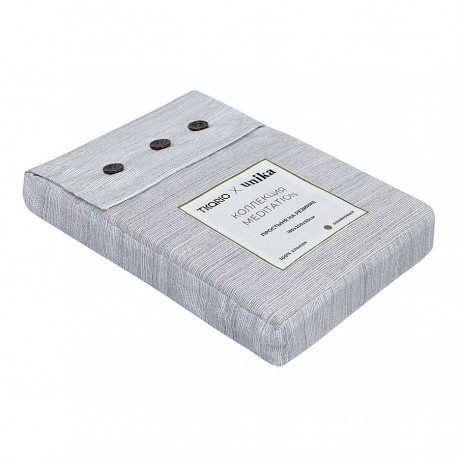 Простыня на резинке из сатина из коллекции meditation, olive, 180х200х30 см