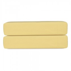 Простыня на резинке из стираного перкаля светло-желтого цвета из коллекции essential, 200х200х30 см