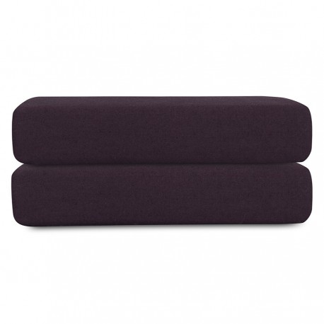 Простыня на резинке из стираного перкаля сливового цвета из коллекции essential, 160х200х30 см