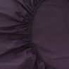Простыня на резинке из стираного перкаля сливового цвета из коллекции essential, 160х200х30 см