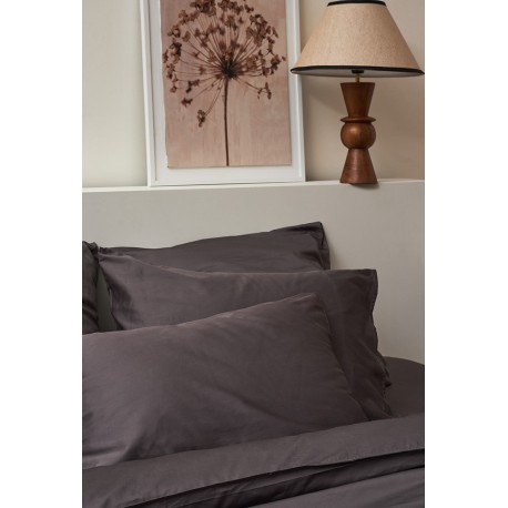 Комплект постельного белья из премиального сатина темно-серого цвета из коллекции essential, 200х220 см