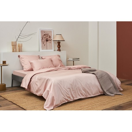 Комплект постельного белья из премиального сатина цвета пыльной розы из коллекции essential, 150х200 см