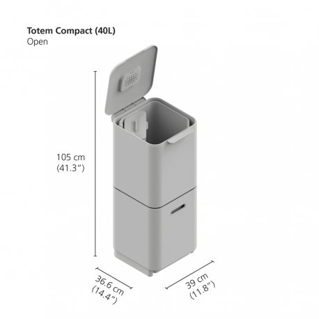 Контейнер для мусора с двумя баками totem compact, 40 л, нержавеющая сталь