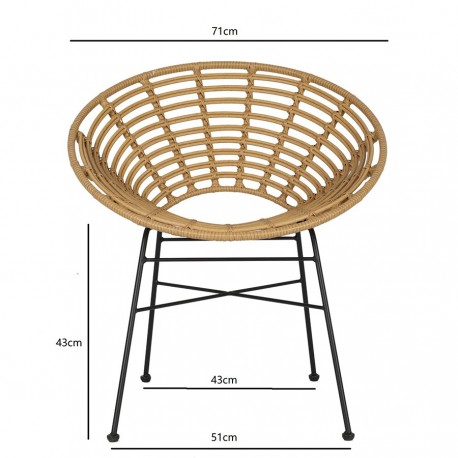 Стул vetle round, ротанг