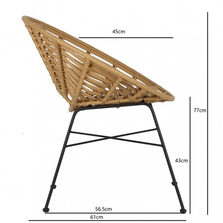 Стул vetle round, ротанг