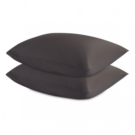Набор наволочек из премиального сатина темно-серого цвета из коллекции essential, 50х70 см