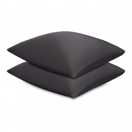 Набор наволочек из премиального сатина темно-серого цвета из коллекции essential, 70х70 см