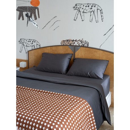 Простыня из премиального сатина темно-серого цвета из коллекции essential, 240х270 см