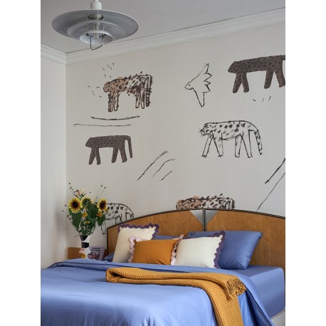 Простыня на резинке из премиального сатина сиреневого цвета из коллекции essential, 200х200х30 см