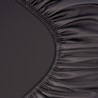 Простыня на резинке из премиального сатина темно-серого цвета из коллекции essential, 160х200х30 см