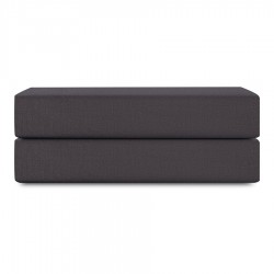 Простыня на резинке из премиального сатина темно-серого цвета из коллекции essential, 180х200х30 см